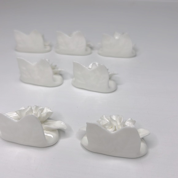 Vintage Coalport 💐 Bone China Floral Name Card Holders Mismatched Set of 8 - Picture 9 of 16